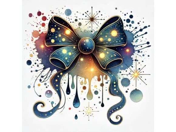 Download Inkblot-style Bow with Abstract Shapes a - Inkblot Collection
