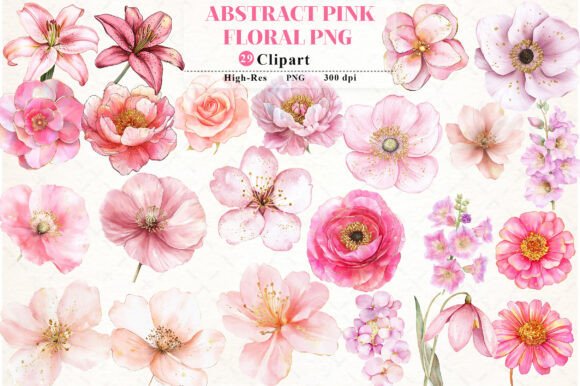 Download Abstract Pink Flower Clipart - Flow Collection